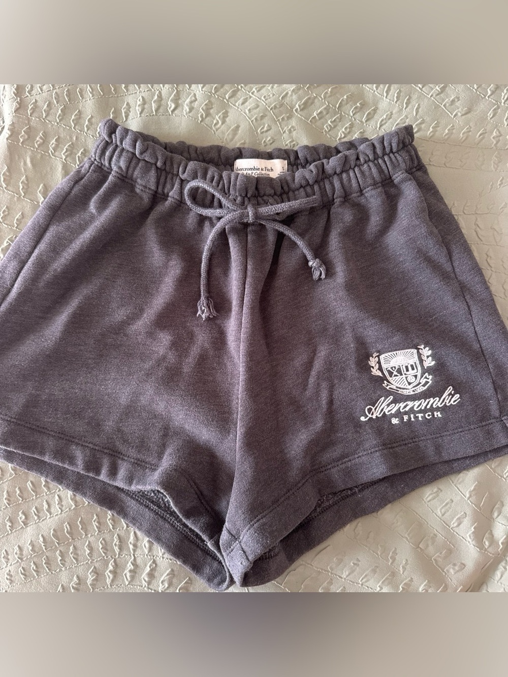 Abercrombie & Fitch Women's Charcoal Drawstring Athletic Shorts